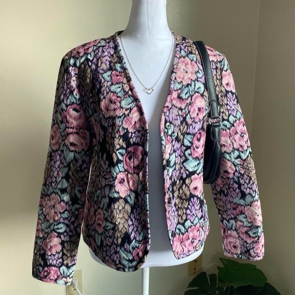 Vintage quilted floral jacket - Picture 7 of 8